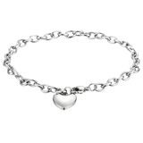 Women’s Stainless Steel Heart Charm Link Bracelet