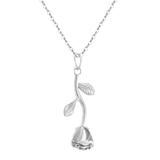 Women’s Stainless Steel Rose Flower Pendant Necklace