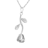Women’s Stainless Steel Rose Flower Pendant Necklace