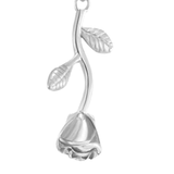 Women’s Stainless Steel Rose Flower Pendant Necklace
